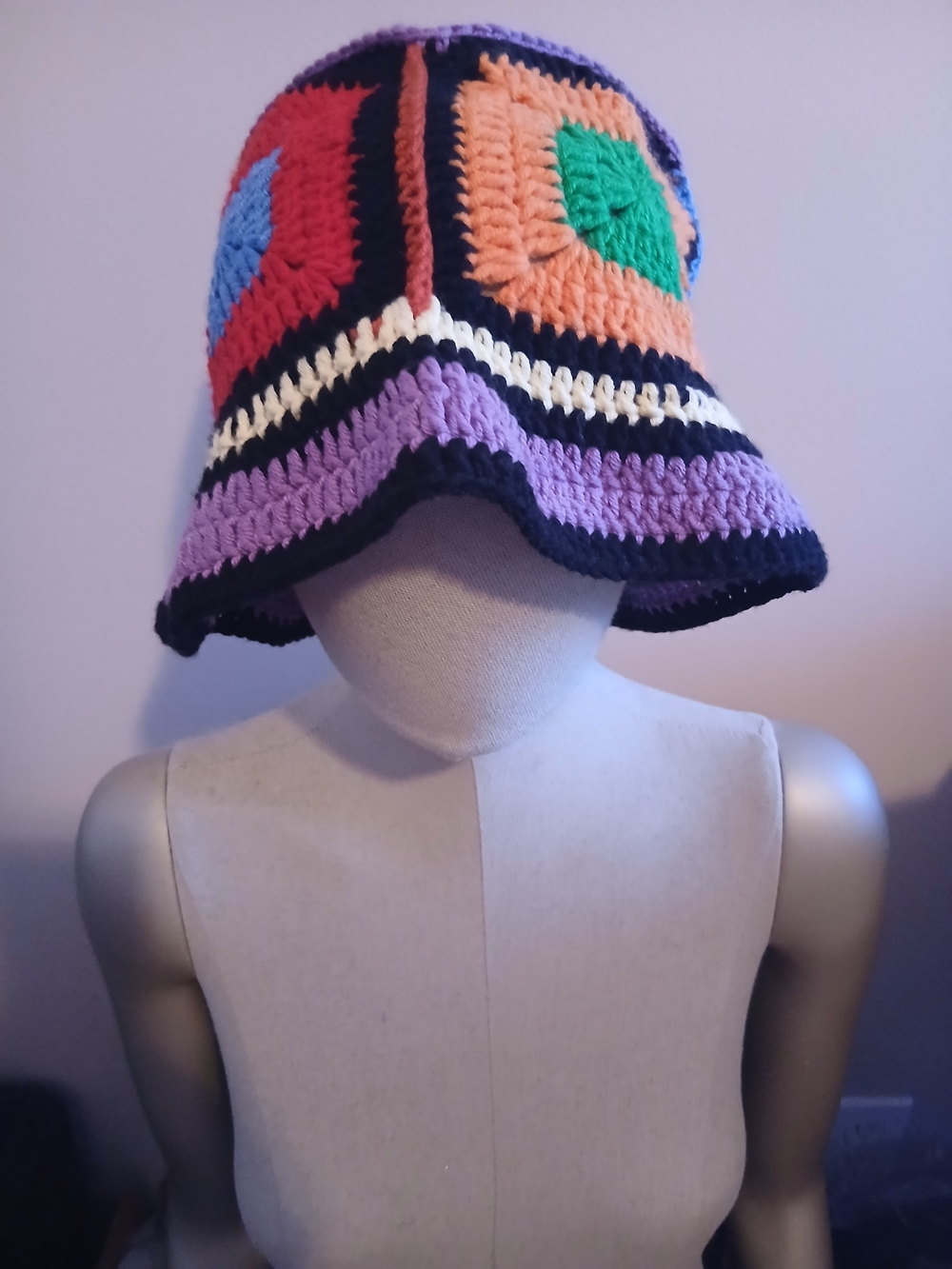 Handmade Multicolor Crochet Bucket Hat